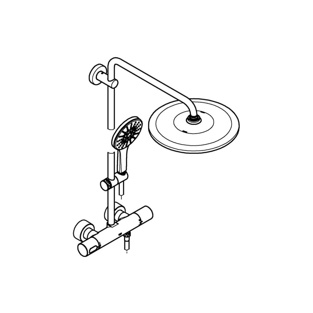 Душевая система GROHE Rainshower SmartActive 310 с термостатом для душа, холодный рассвет глянец (26836GL0)