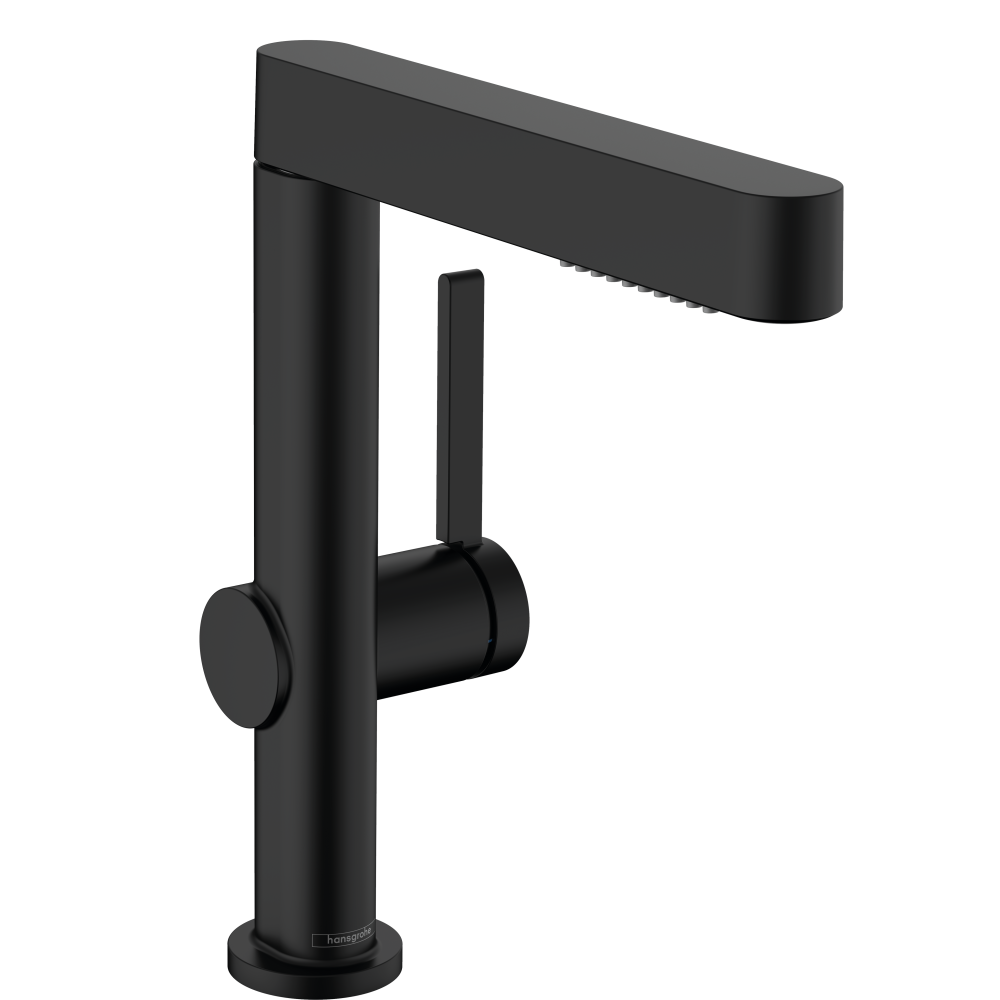 Смеситель для раковины hansgrohe Finoris 230, с вытяжным душем 2jet, со сливным клапаном Push-Open 76063670, матовый черный