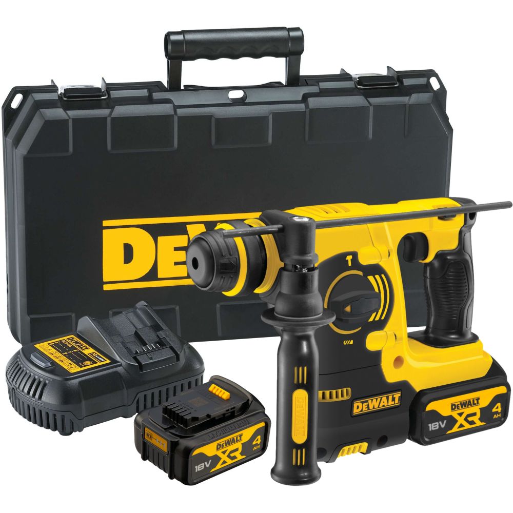 Аккумуляторный перфоратор DEWALT DCH253M2, 18 В, 2.1 Дж, 4500 уд/мин, с 2 АКБ 4 Ач и ЗУ, в кейсе (DCH253M2-QW)