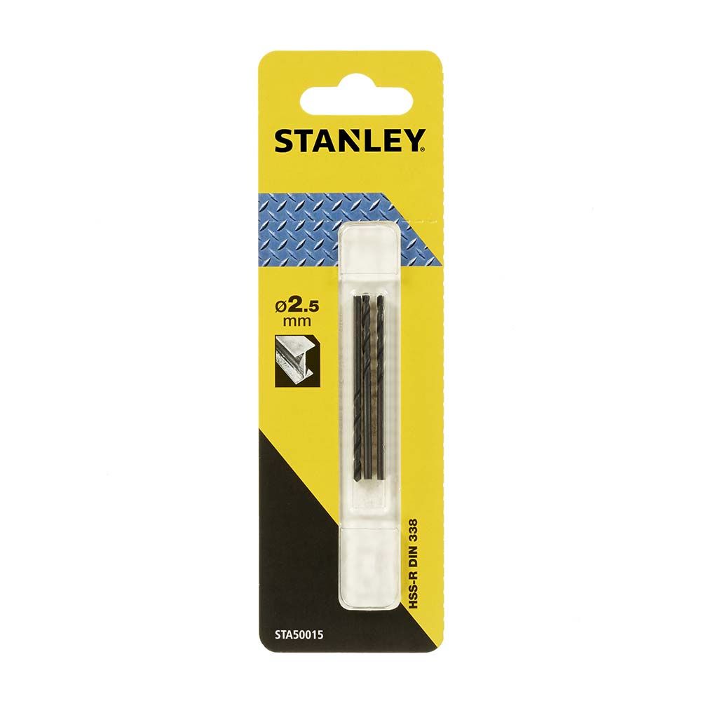 Сверло по металлу STANLEY STA50015, HSS-R 2,5x57x30 мм, 3шт