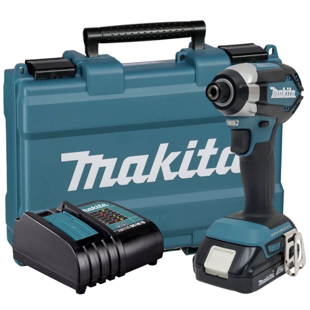 Аккумуляторный шуруповерт Makita DTD153SY, 18 В, 170 Нм, 3600 уд/мин, с АКБ 1.5 Ач и ЗУ, в кейсе