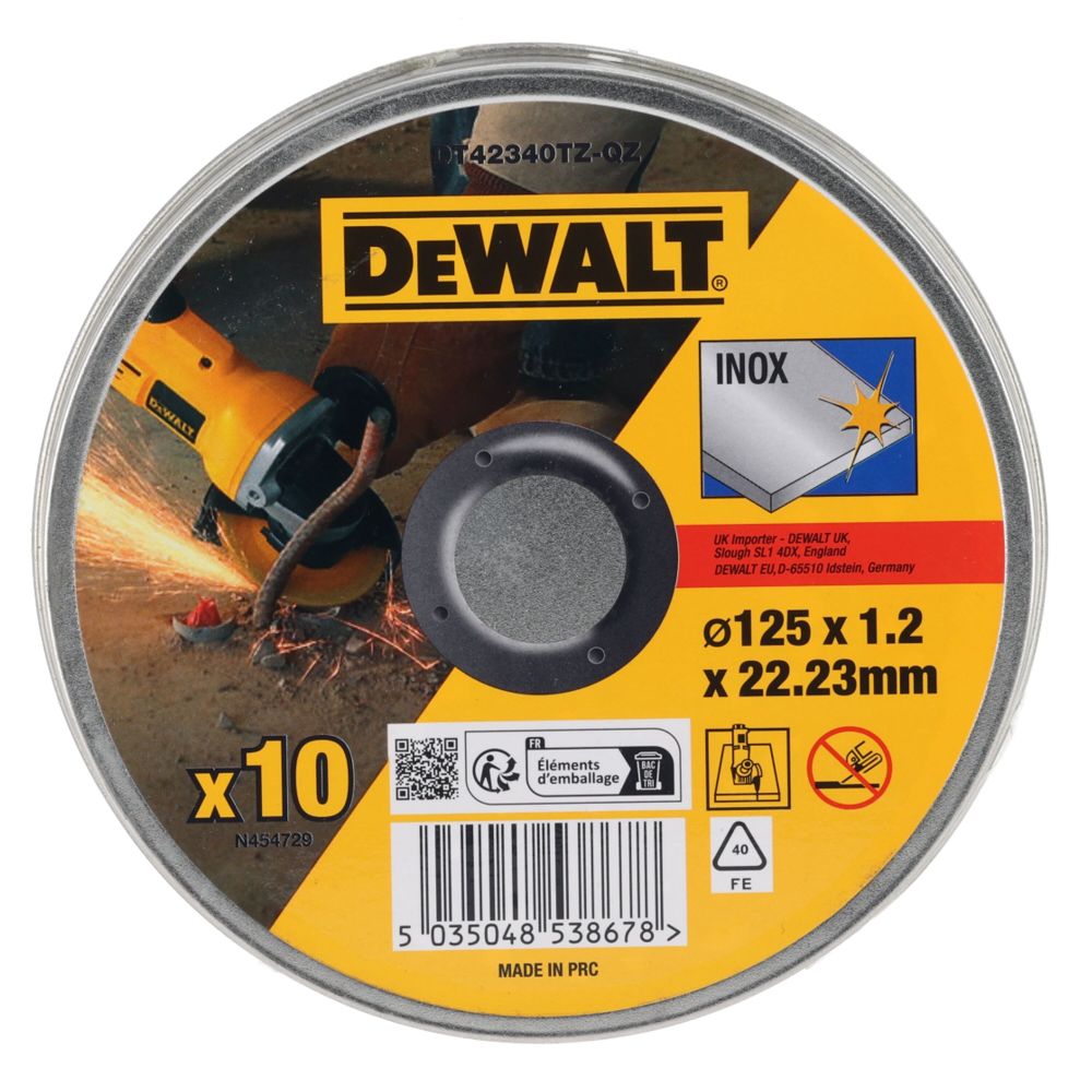Диск отрезной DEWALT DT42340TZ, по металлу, 125х22.23х1.2 мм, 10 шт. (DT42340TZ-QZ)