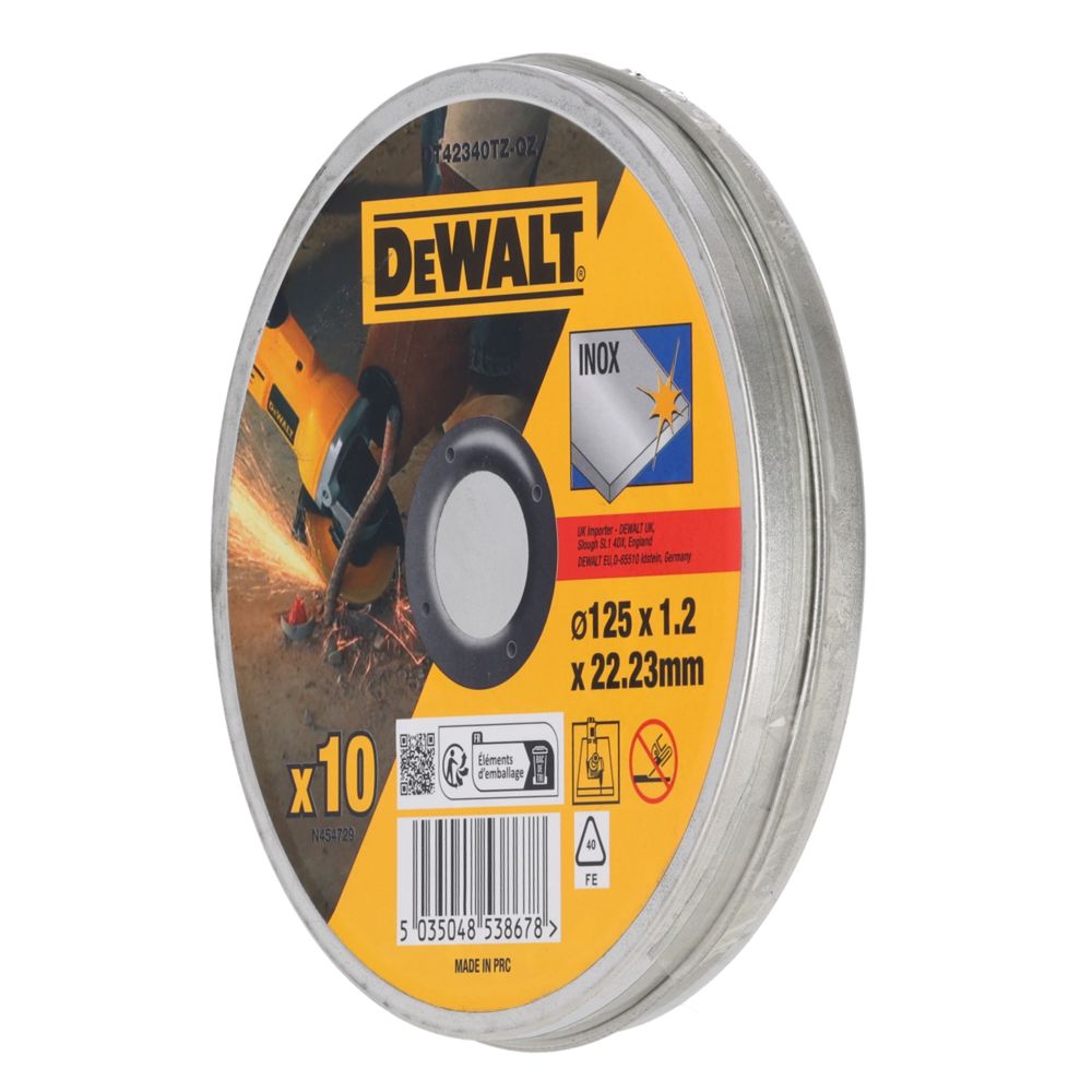 Диск отрезной DEWALT DT42340TZ, по металлу, 125х22.23х1.2 мм, 10 шт. (DT42340TZ-QZ)