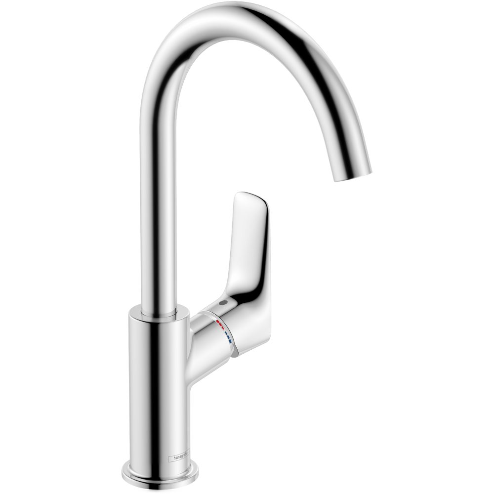 Смеситель для раковины hansgrohe Logis 210 с поворотным изливом без сливного гарнитура 71131000, хром