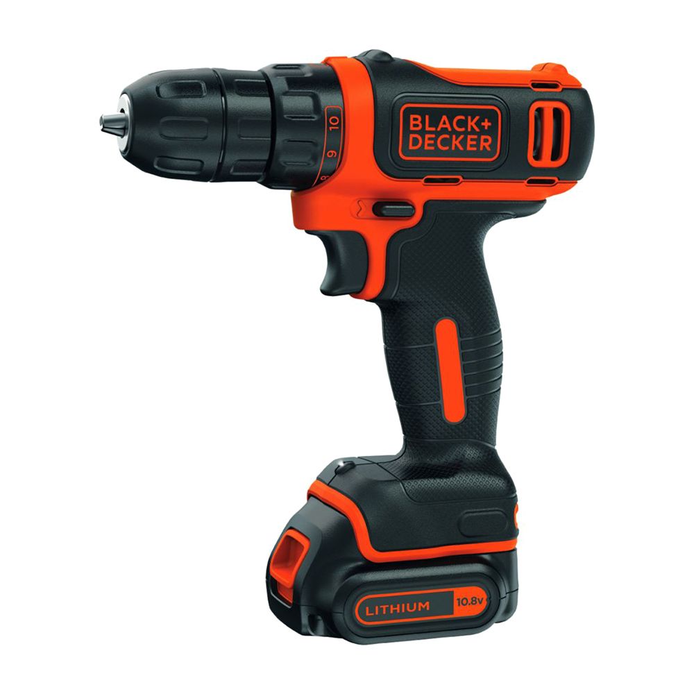 Аккумуляторная дрель-шуруповерт BLACK+DECKER BDCDD12KB, 10.8 В, 2 Li-Ion аккумулятора 1.5 Ач