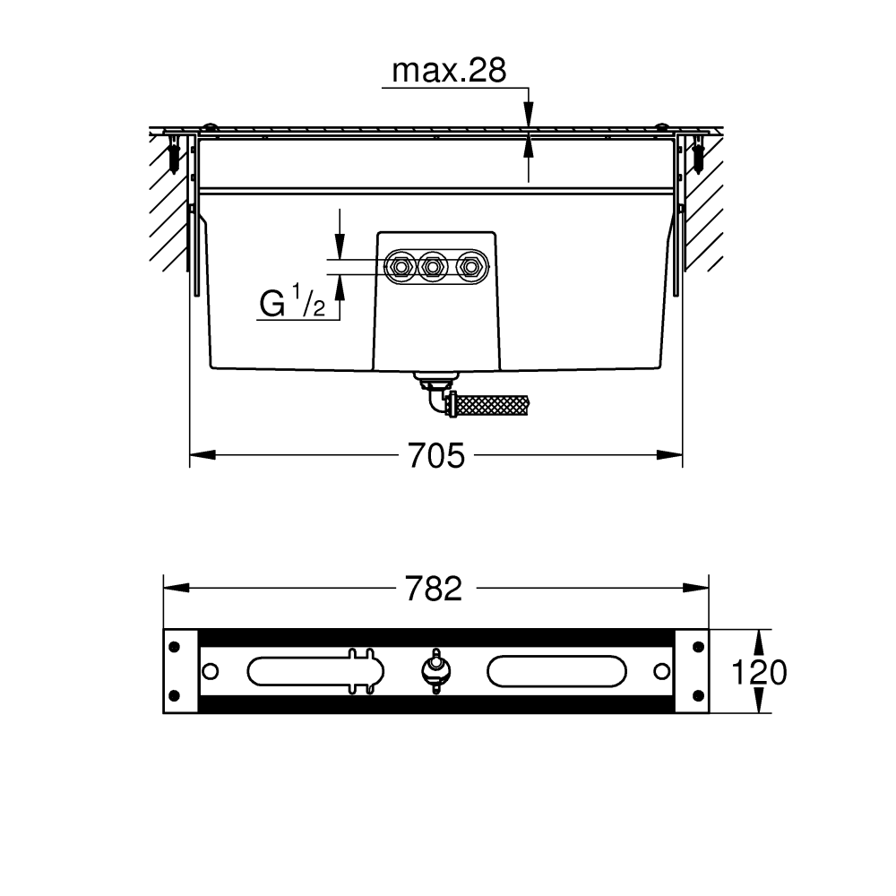 Монтажный ящик смесителя для ванны на 4-5 отверстий GROHE (29037001)