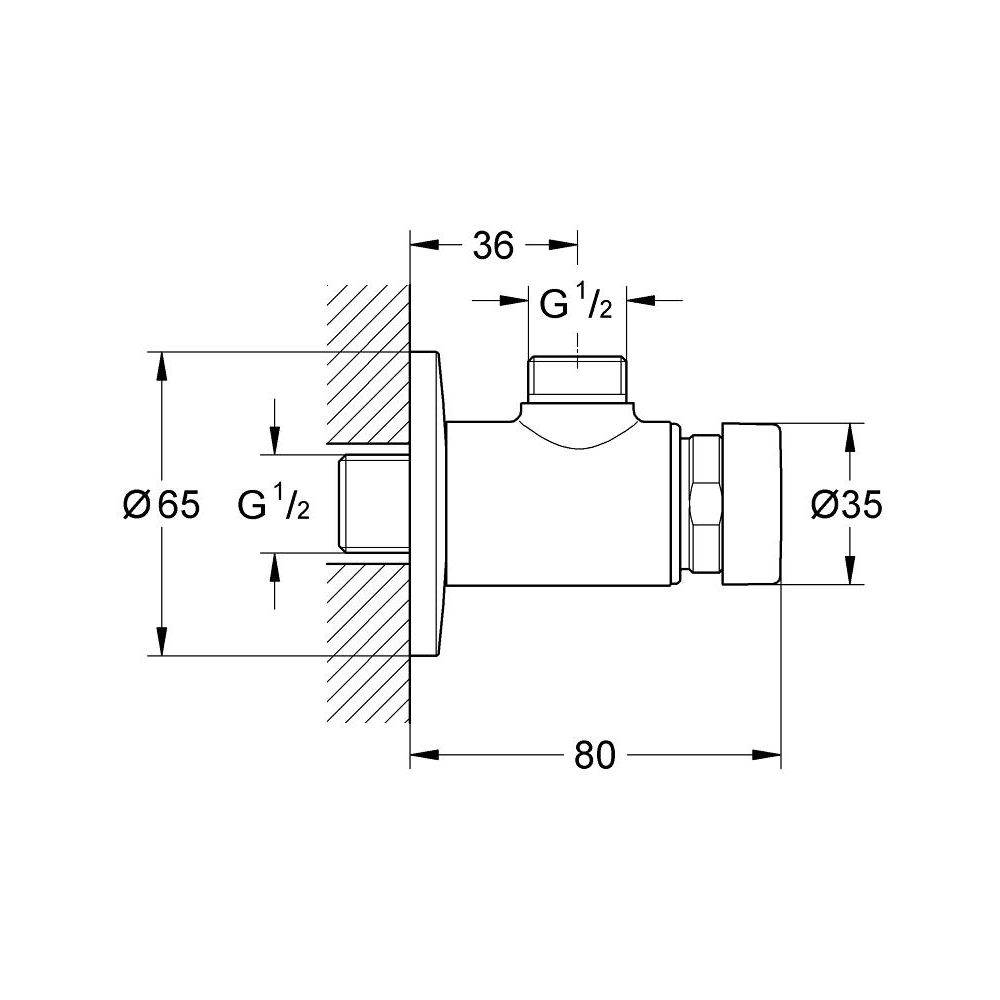 Вентиль для душа GROHE Euroeco Cosmopolitan T автоматический, без функции смешивания, хром (36267000)