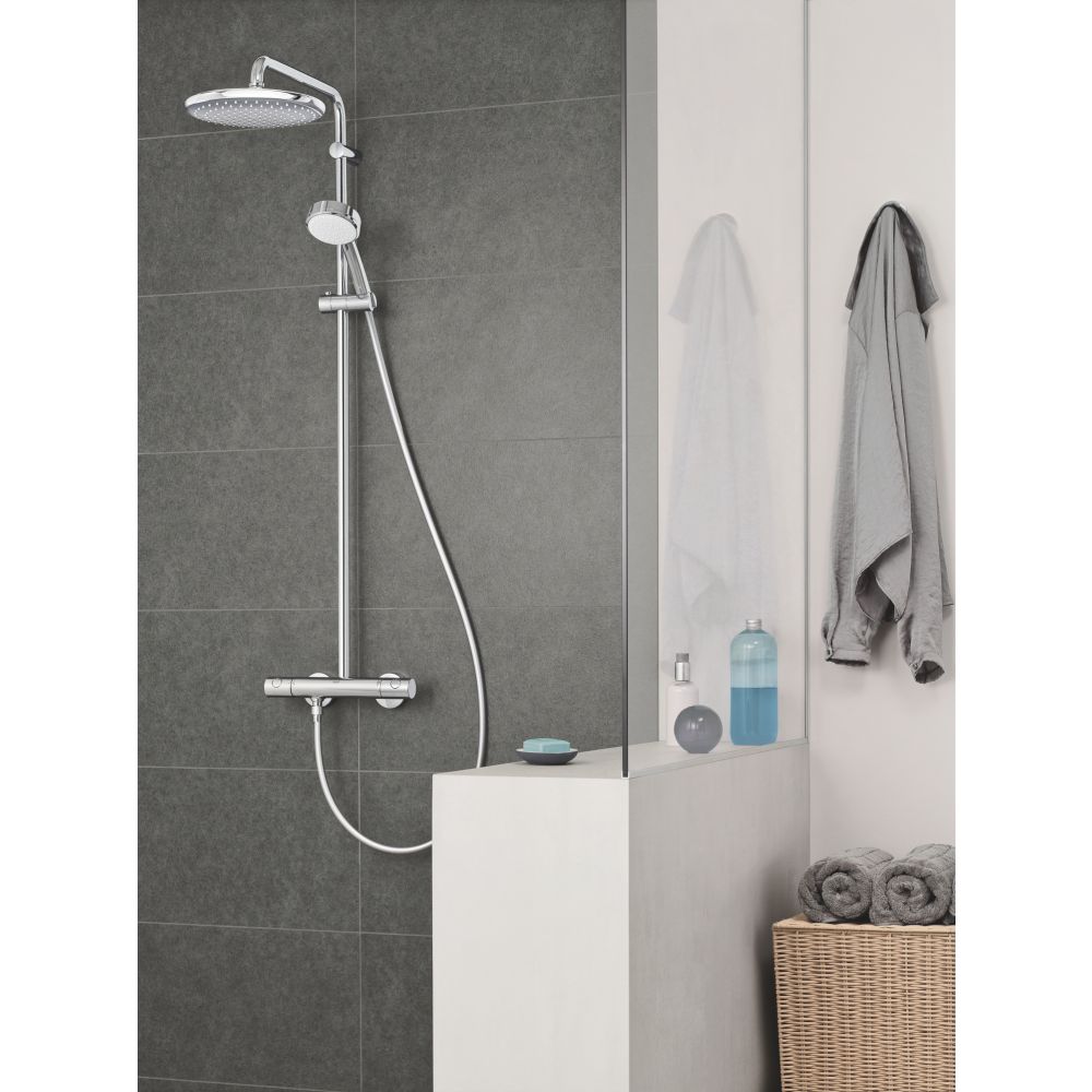 Душевая система GROHE Tempesta Cosmopolitan System 250 с термостатом для душа, хром (26670000)