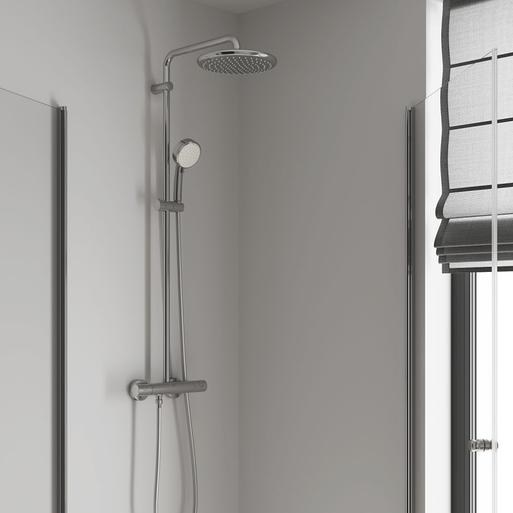 Душевая система GROHE Tempesta Cosmopolitan System 250 с термостатом для душа, хром (26670000)