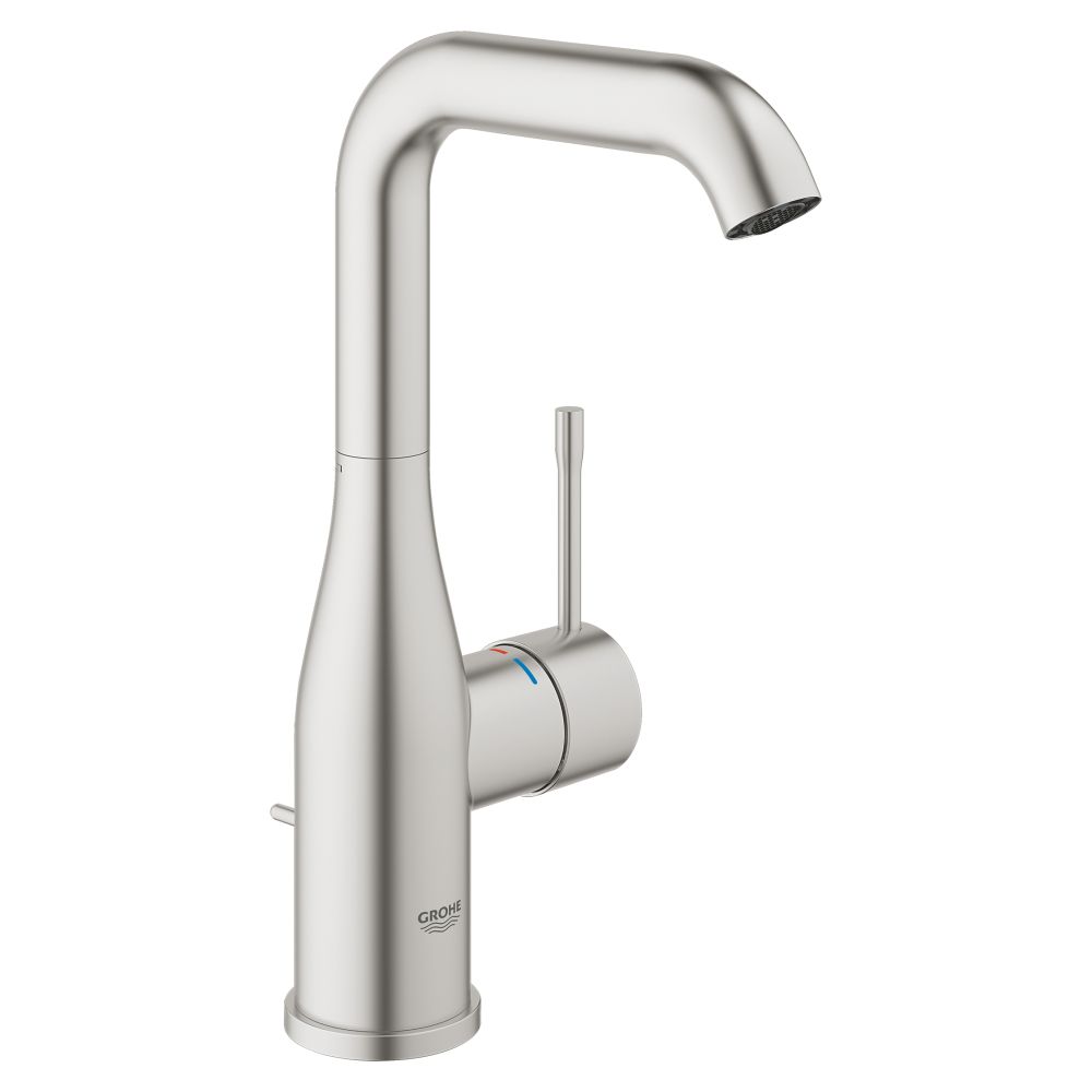 Смеситель для раковины GROHE Essence с донным клапаном, L-Size, суперсталь (32628DC1)
