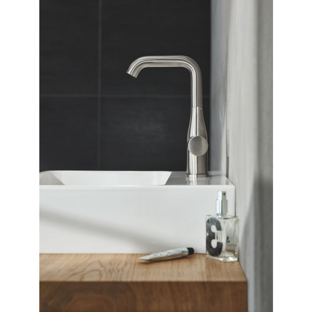 Смеситель для раковины GROHE Essence с донным клапаном, L-Size, суперсталь (32628DC1)