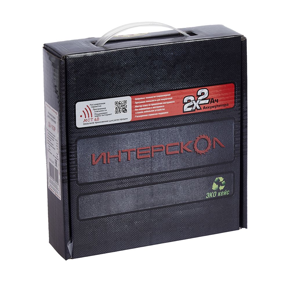 Аккумуляторная дрель-шуруповерт ИНТЕРСКОЛ ДА-18ЭР, 18 В, 1400 об/мин, с 2 АКБ 2 Ач и ЗУ (436.2.2.20)