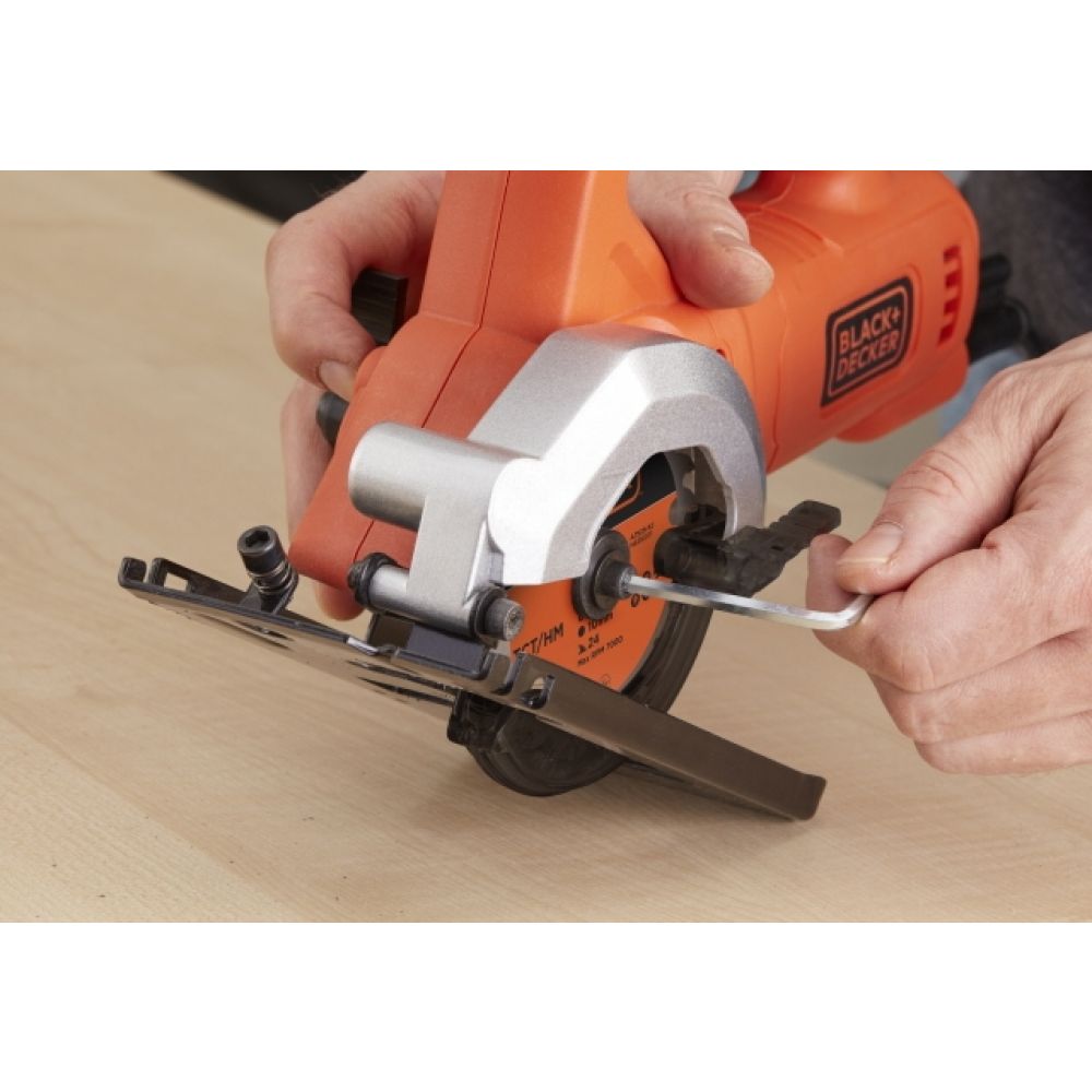 Мини циркулярная (дисковая) пила, BLACK+DECKER BES510K, 400 Вт, 85 мм, кейс