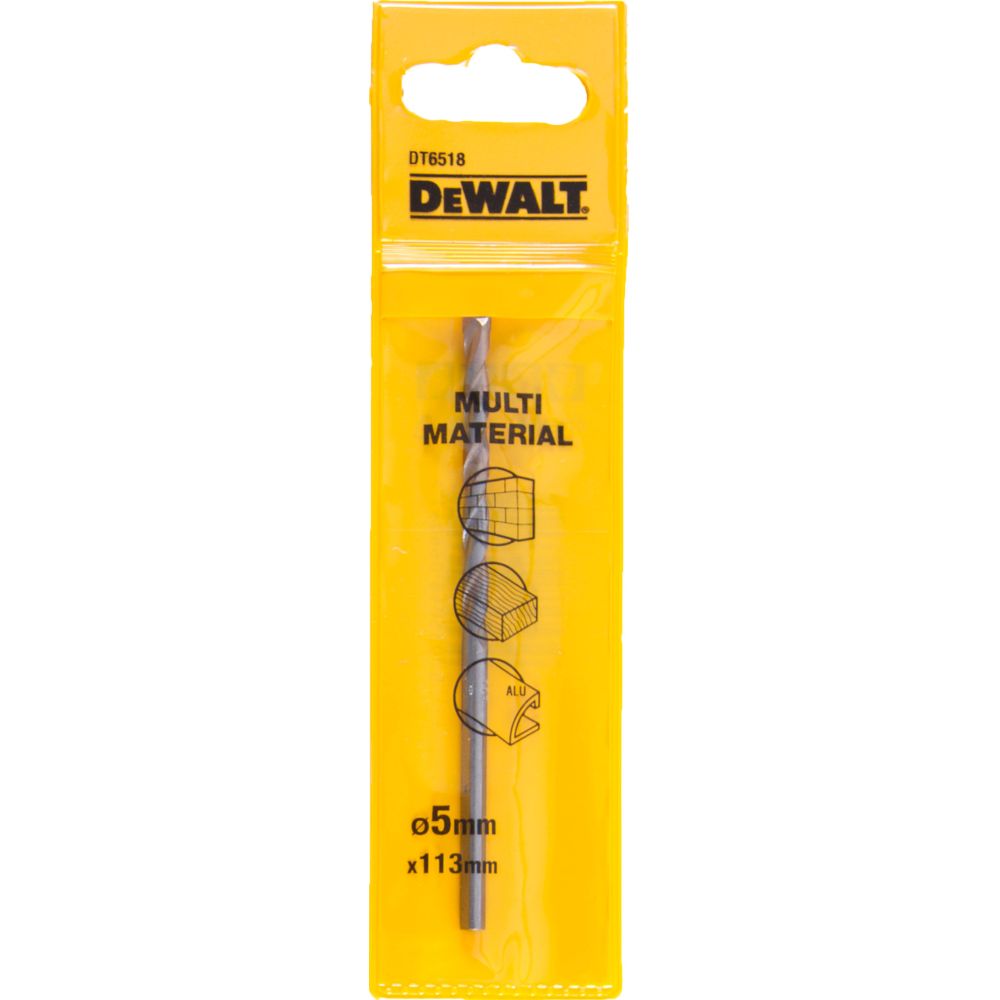 Сверло DEWALT DT6518, multimaterial универсальное TCT/HM 3 гранным хвостовиком, 5 x 113 x 83 мм