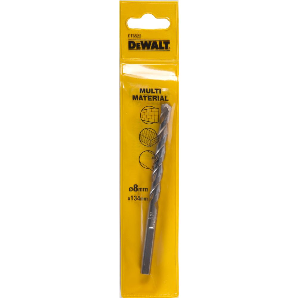 Сверло DEWALT DT6522, multimaterial универсальное TCT/HM 3 гранным хвостовиком, 8 x 134 x 104 мм