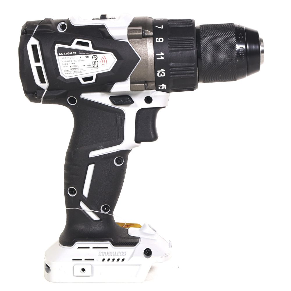 Аккумуляторная дрель-шуруповерт ИНТЕРСКОЛ ДА-13/36В 70, 36 В, 1900 об/мин, без АКБ и ЗУ (814.0.0.70)