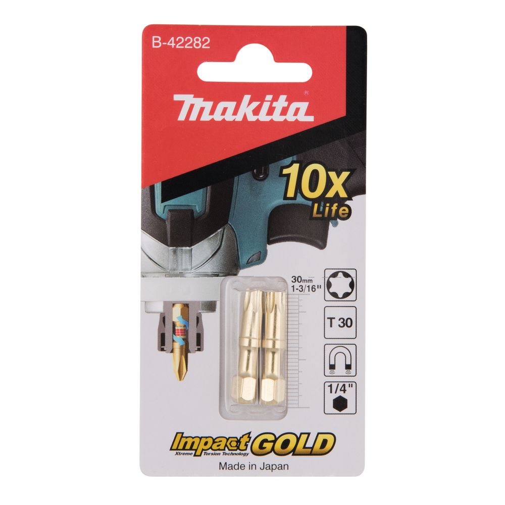 Насадка Makita Impact Gold Shorton T30, 30 мм, E-form (MZ), 2 шт., B-42282