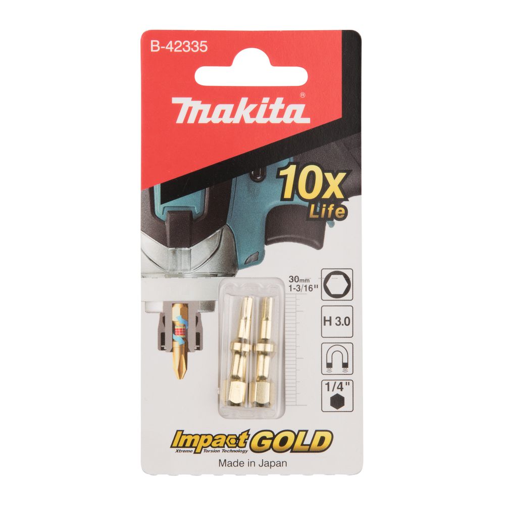 Насадка Makita Impact Gold ShorTon HEX3.0, 30 мм, E-form (MZ), 2 шт., B-42335
