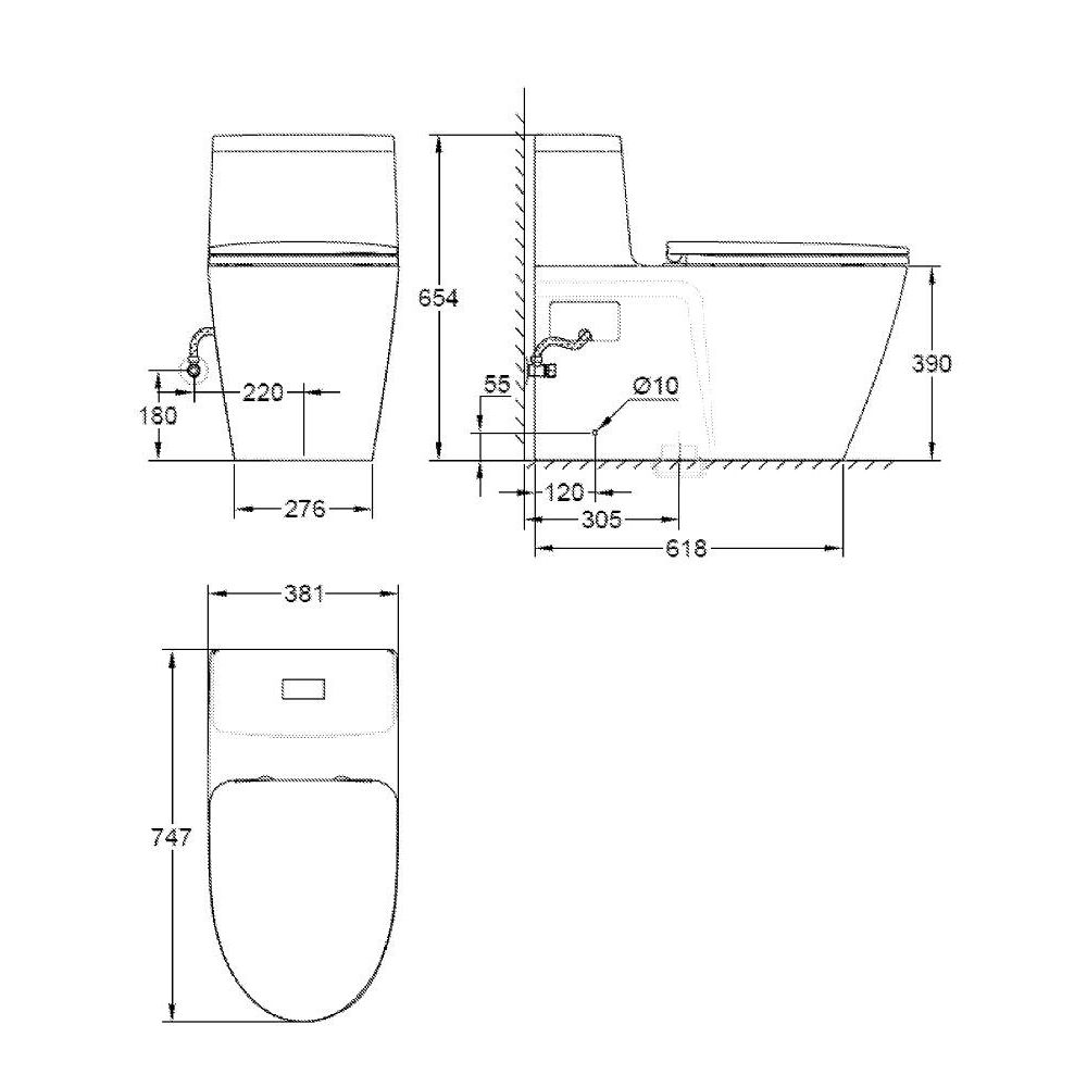 Унитаз-моноблок Grohe Projectline, сиденье с микролифтом, альпин белый (39315000)