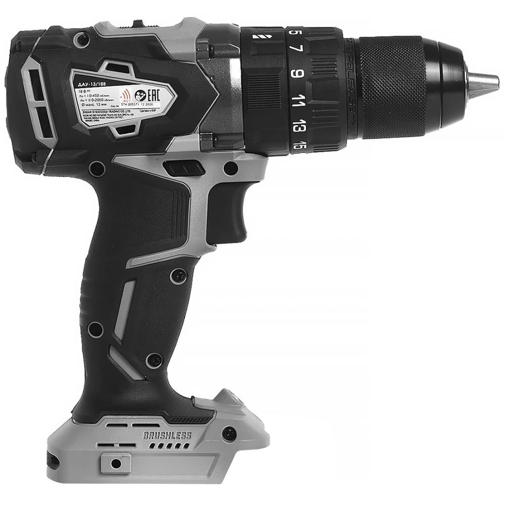 Дрель-шуруповерт ИНТЕРСКОЛ ДАУ-13/18В 60, 18 В, 2000 об/мин, 30000 уд/мин, с АКБ 2 Ач и ЗУ, в кейсе (574.0.0.70-B2C)