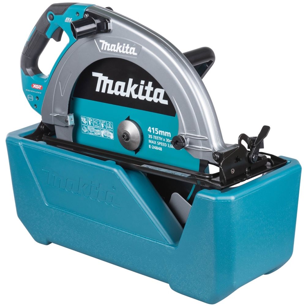 Аккумуляторная дисковая пила Makita HS013GZ, 40 В, 415 мм, 2100 об/мин, без АКБ и ЗУ, на подставке
