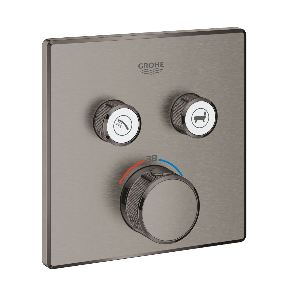 Внешняя часть термостата для ванны и душа GROHE Grohtherm SmartControl на 2 потребителя, темный графит матовый(29124AL0)