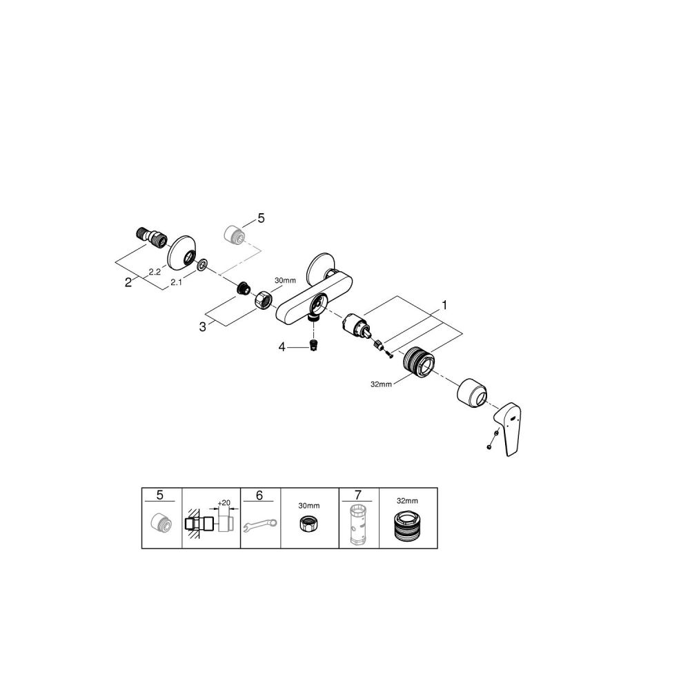 Смеситель для душа GROHE Start Edge, хром (24197001)