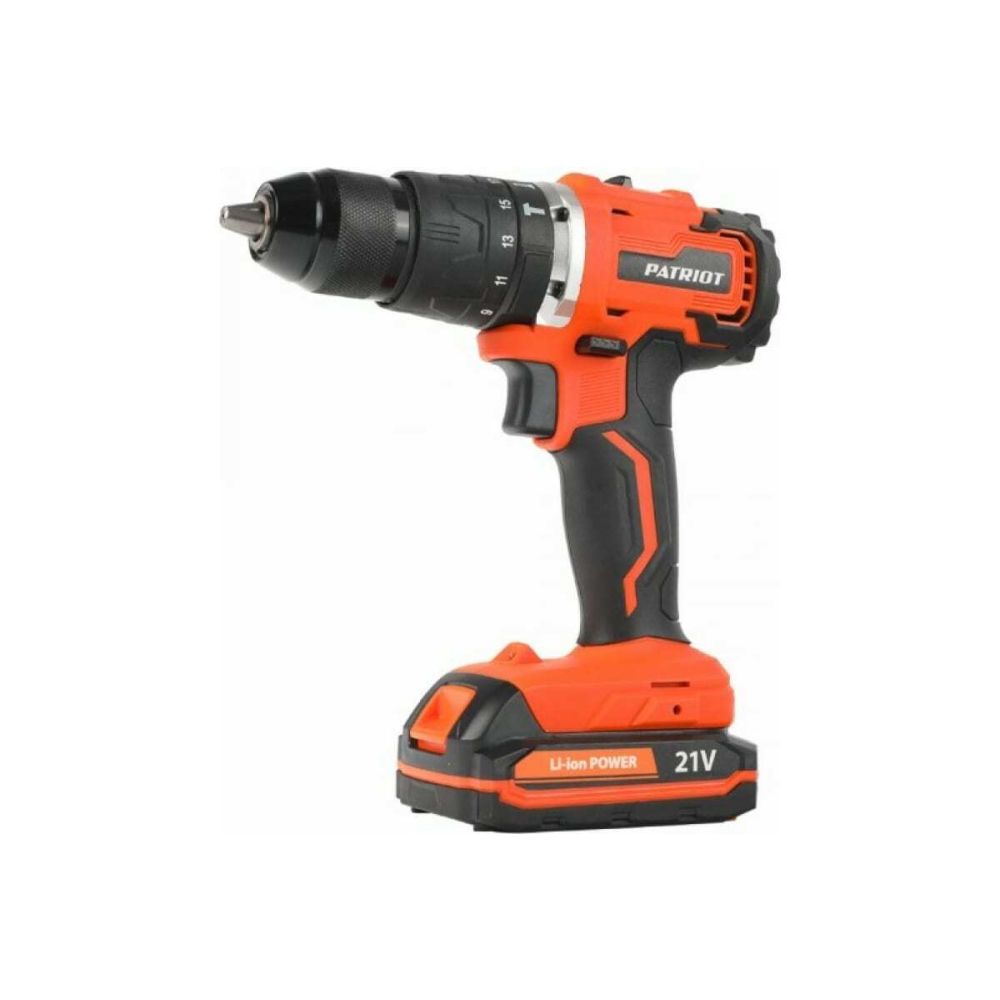 Дрель-шуруповерт аккумуляторная PATRIOT BR 210UES -h, 50 Нм, 21 В, 1600 об/мин, с 2 АКБ 2 Ач и ЗУ, 180301555