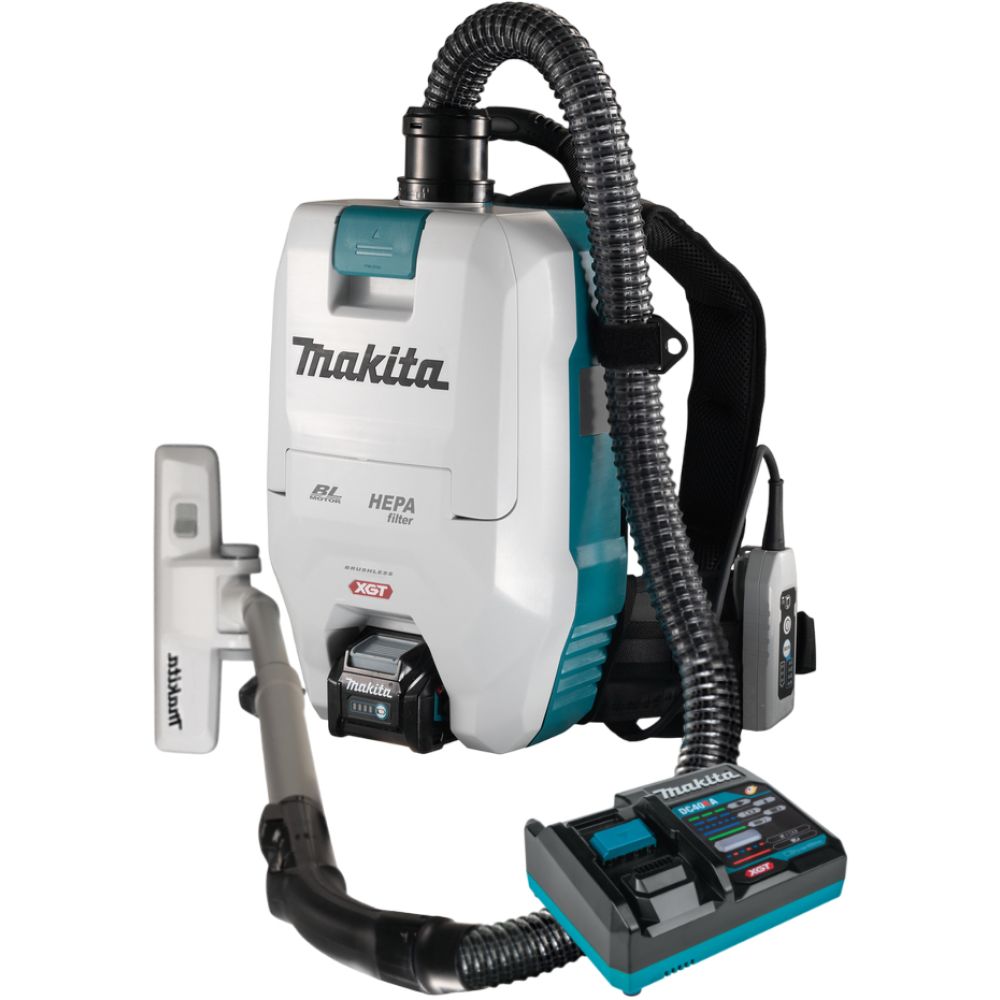 Аккумуляторный ранцевый пылесос Makita VC008G, 40 В, 2 л, с АКБ 4 Ач и ЗУ (PT1432)