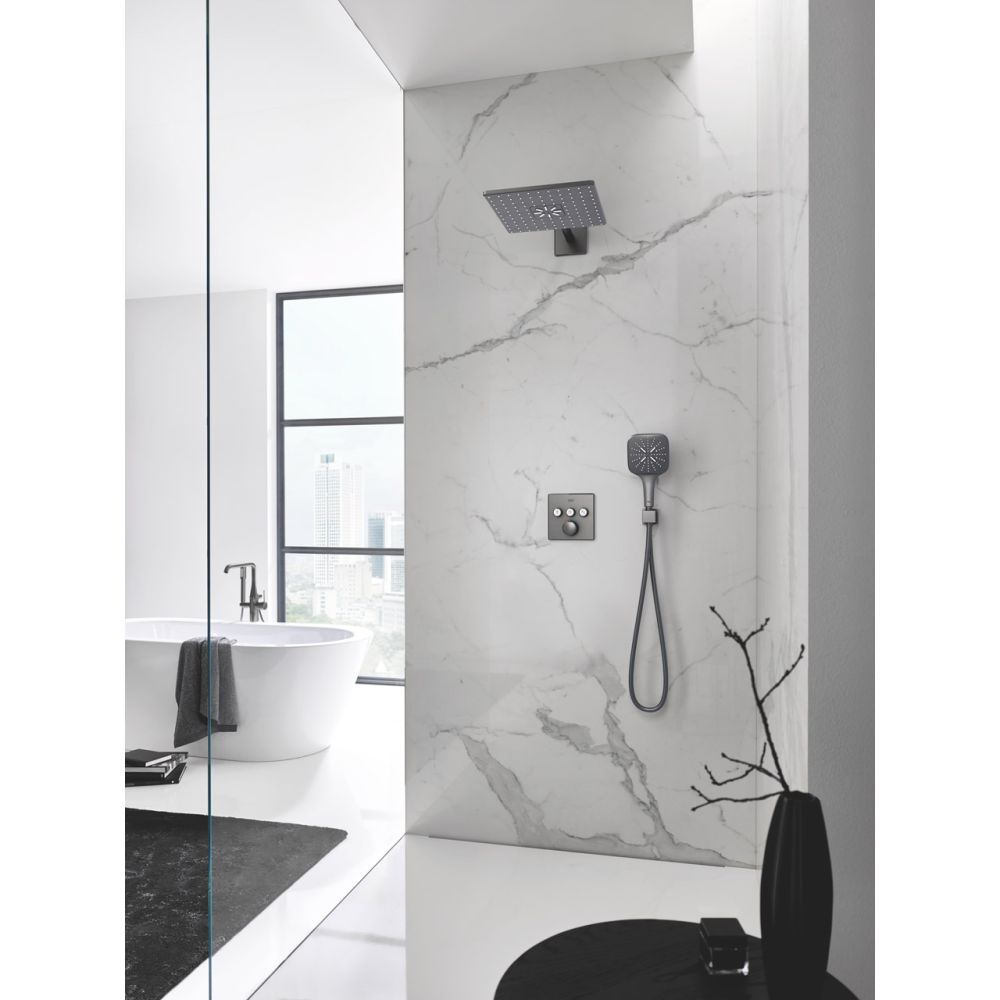 Верхний душ GROHE Rainshower 310 SmartActive Cube, 2 режима, 430 мм, темный графит матовый (26479AL0)