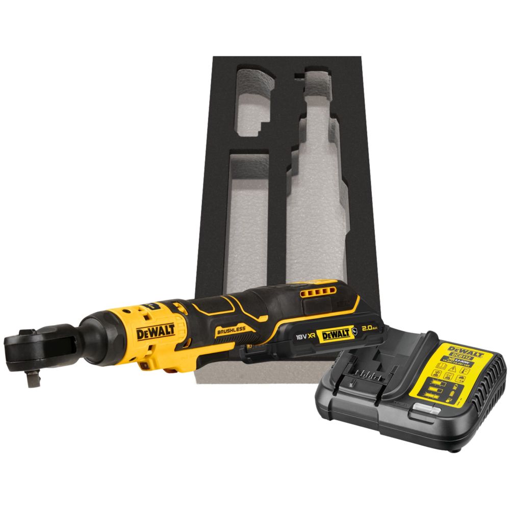 Аккумуляторный угловой гайковерт DEWALT DCF513D1G, 18 В, 95 Нм, 250 об/мин, с АКБ 2 Ач и ЗУ, в чехле (DCF513D1G-QW)