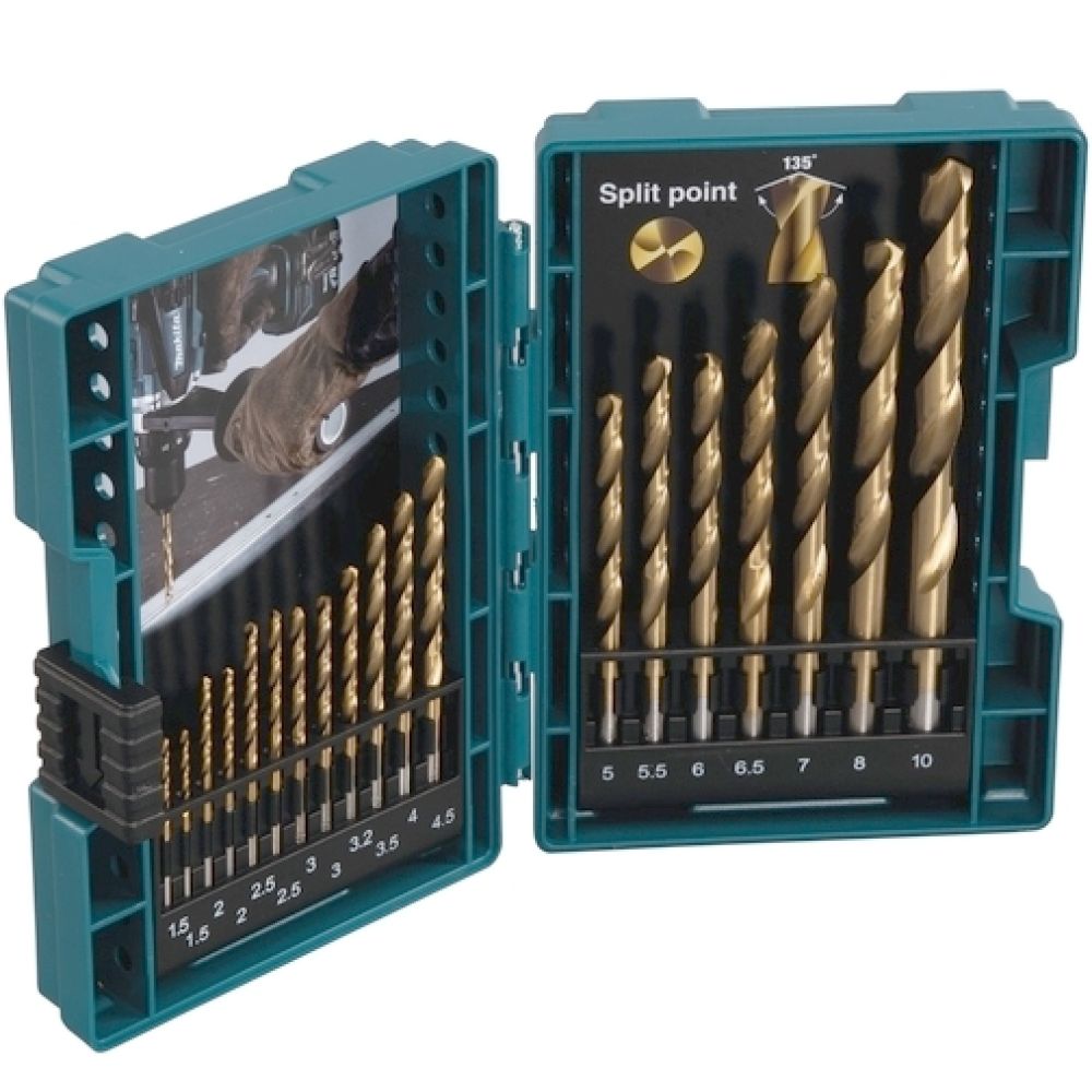 Набор сверл по металлу Makita, 1.5-10 мм, 19 шт. (D-67527)