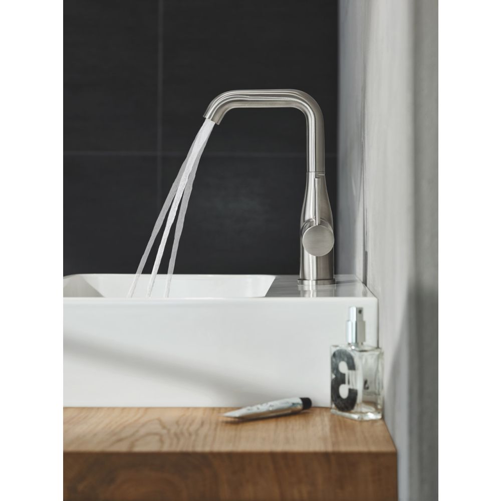 Смеситель для раковины GROHE Essence с донным клапаном, L-Size, суперсталь (32628DC1)