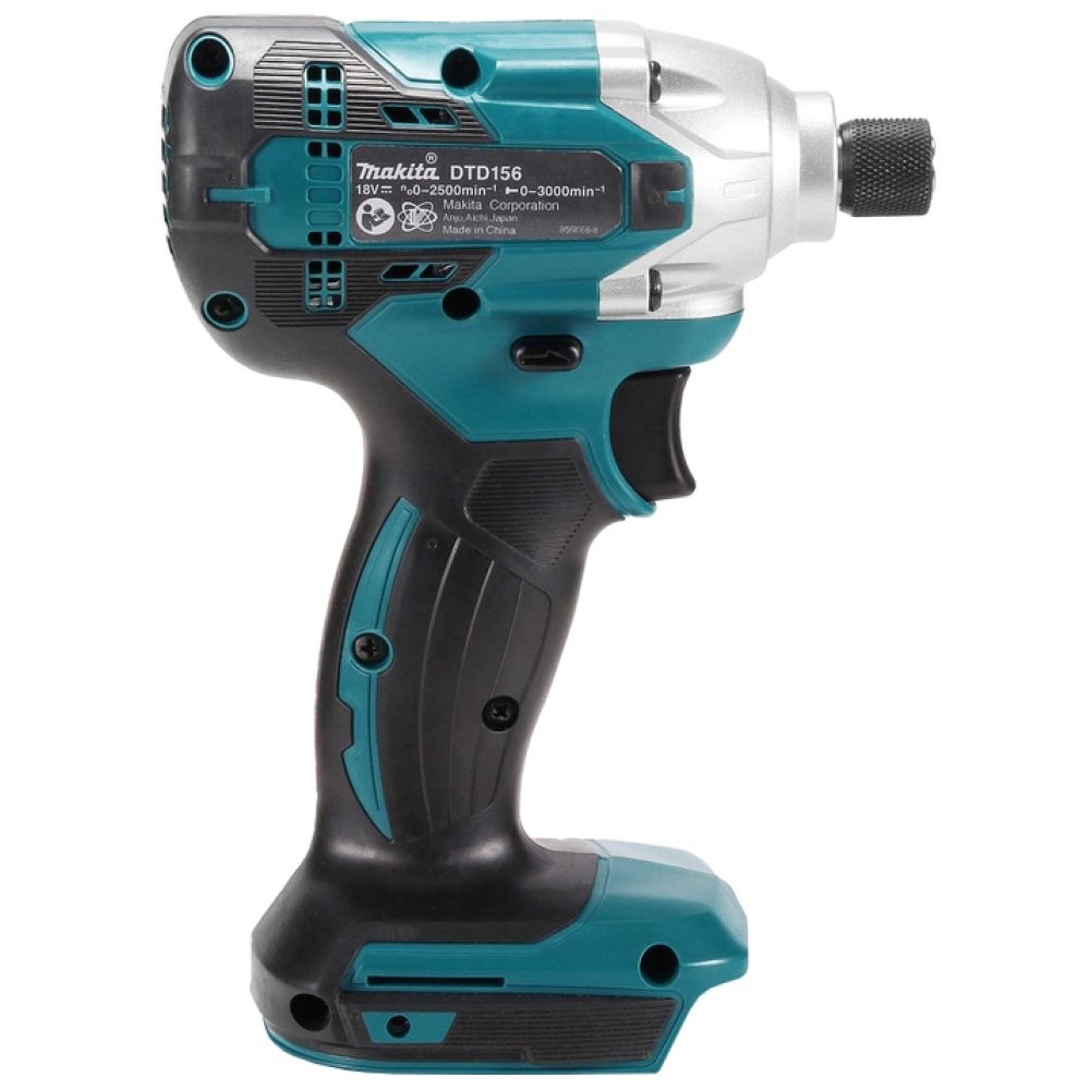 Аккумуляторный ударный шуруповерт Makita DTD156, 18 В, 155 Нм, 3000 уд/мин, с АКБ 3 Ач и ЗУ (DTD156P1Z)