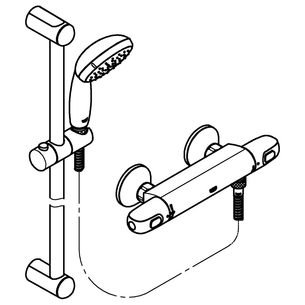 Термостат для душа GROHE Grohtherm 1000 с душевым гарнитуром, хром (34824004-DP) (ПОВРЕЖДЕНА УПАКОВКА)