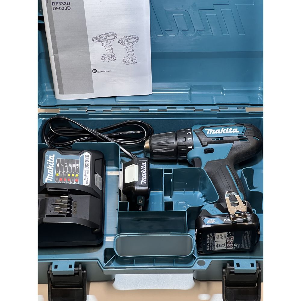 Аккумуляторная дрель-шуруповерт Makita DF333DWAE, 12 В, 1700 об/мин, с 2 АКБ 2 Ач и ЗУ, в кейсе (УЦЕНЕННЫЙ ТОВАР) (DF333DWAE/U1)