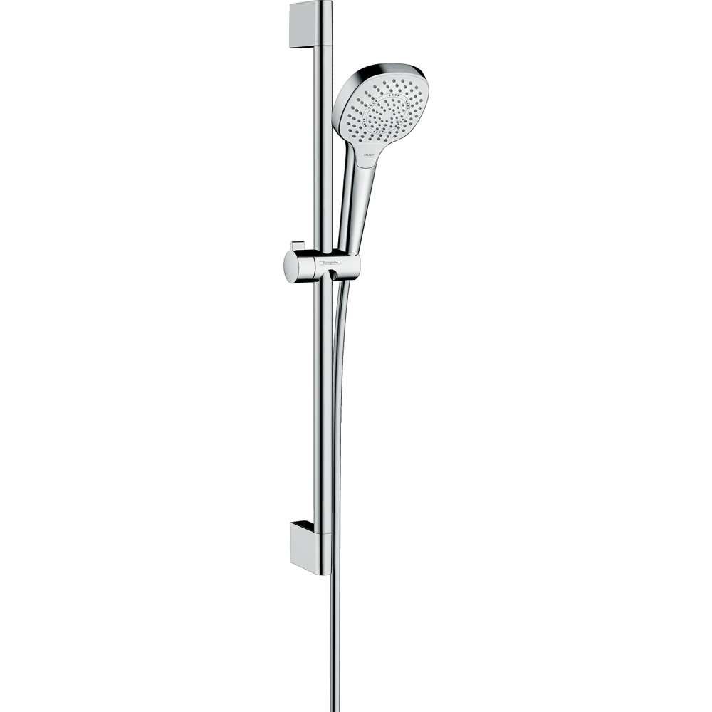 Душевой гарнитур hansgrohe Croma Select E 110 3jet Multi со штангой 65 см 26580400, белый/хром