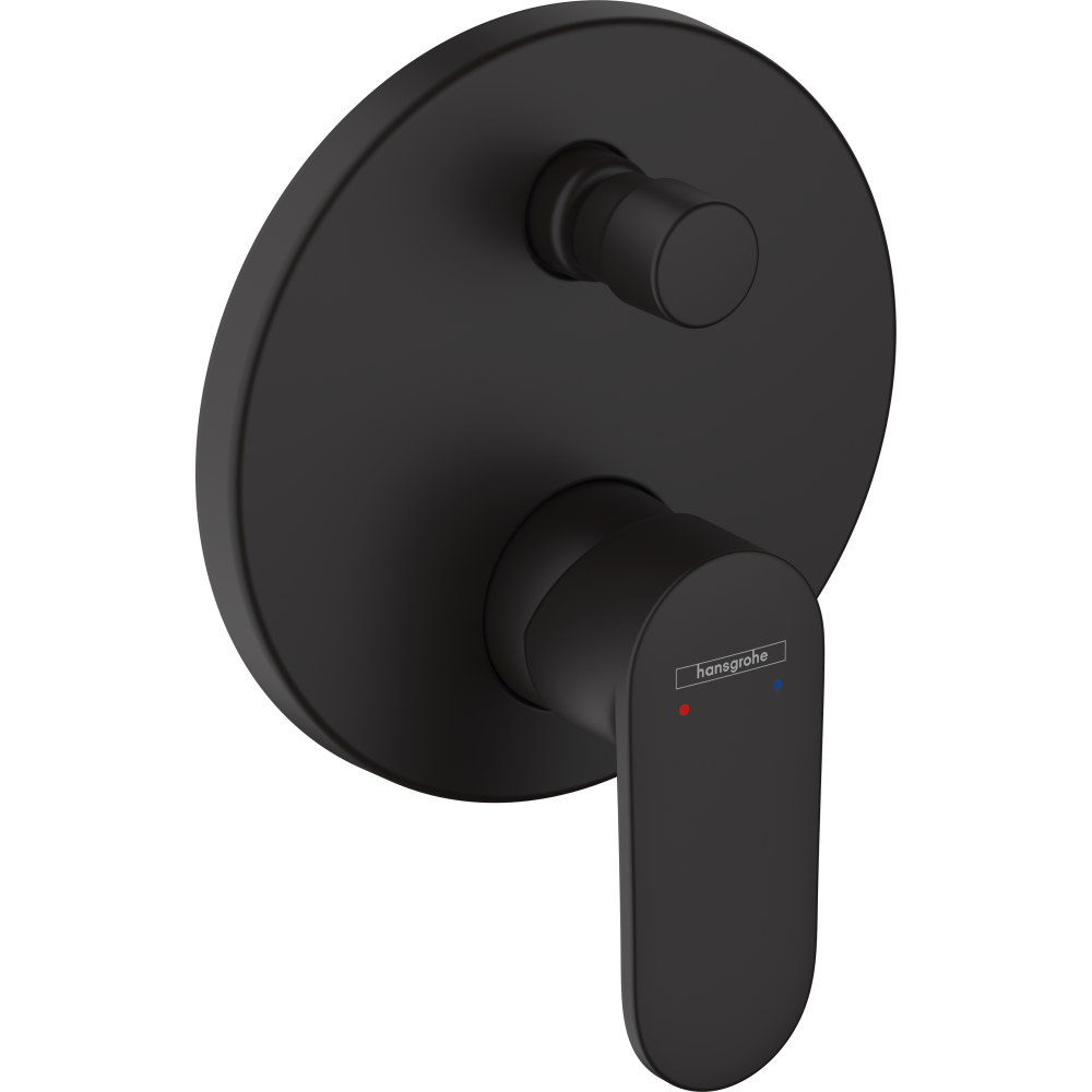 Внешняя часть смесителя для ванны hansgrohe Vernis Blend скрытого монтажа, со встроенной защитной комбинацией EN1717 71467670, матовый черный