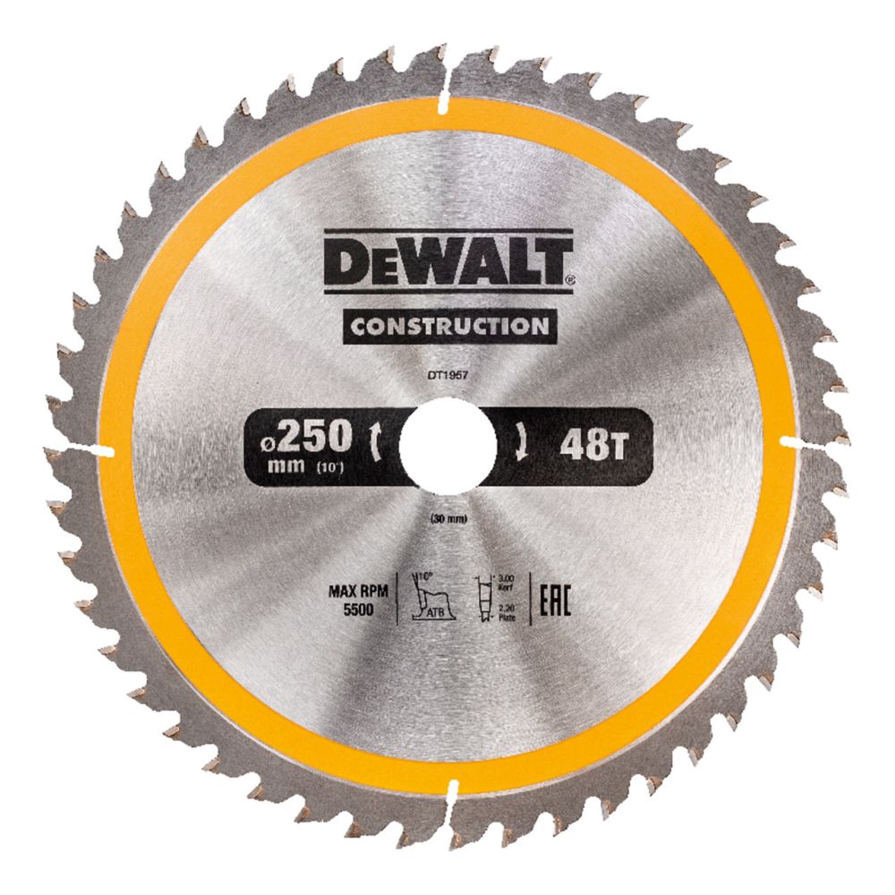Пильный диск DEWALT CONSTRUCT DT1957, 250/30 мм.