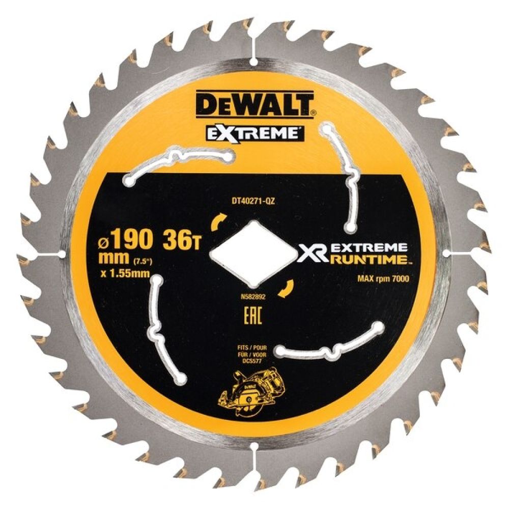 Пильный диск DEWALT XR EXTREME RUNTIME DT40271, 190x30мм, 36T