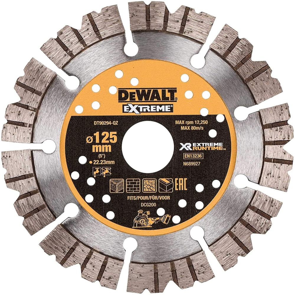 Алмазный диск отрезной DEWALT  DT90294, 125 x 22.2, h=12м