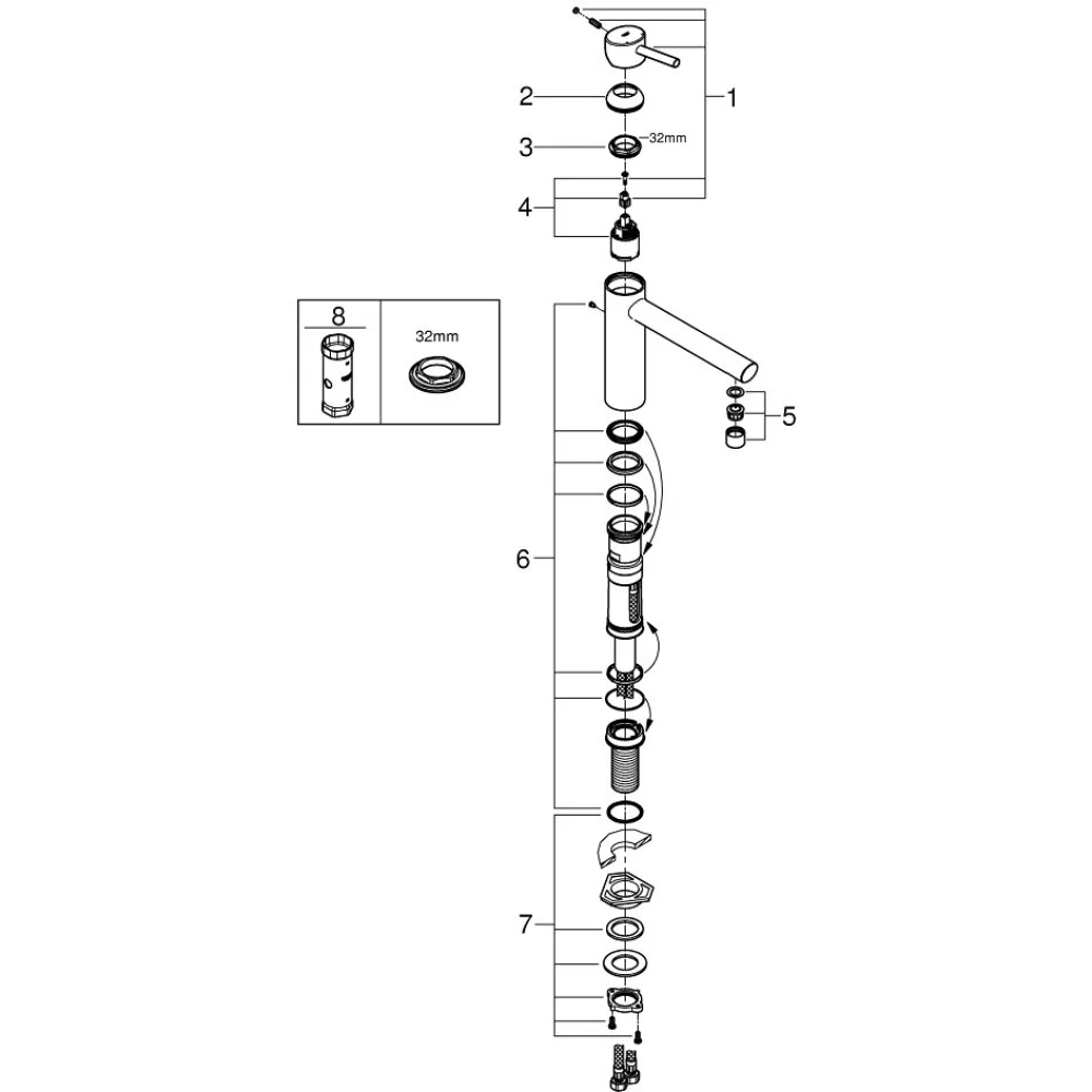 Смеситель для кухни GROHE Concetto, суперсталь (31128DC1)