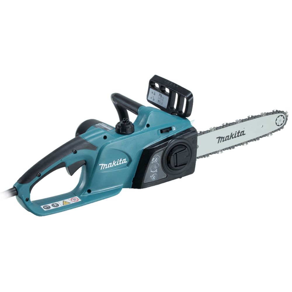 Набор сетевой садовой техники Makita: цепная пила UC4041A + газонокосилка ELM3720