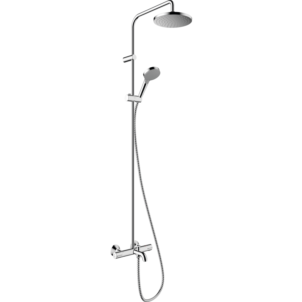 Душевая система hansgrohe Vernis Blend 200 1jet EcoSmart с термостатом для ванны 26079000, хром