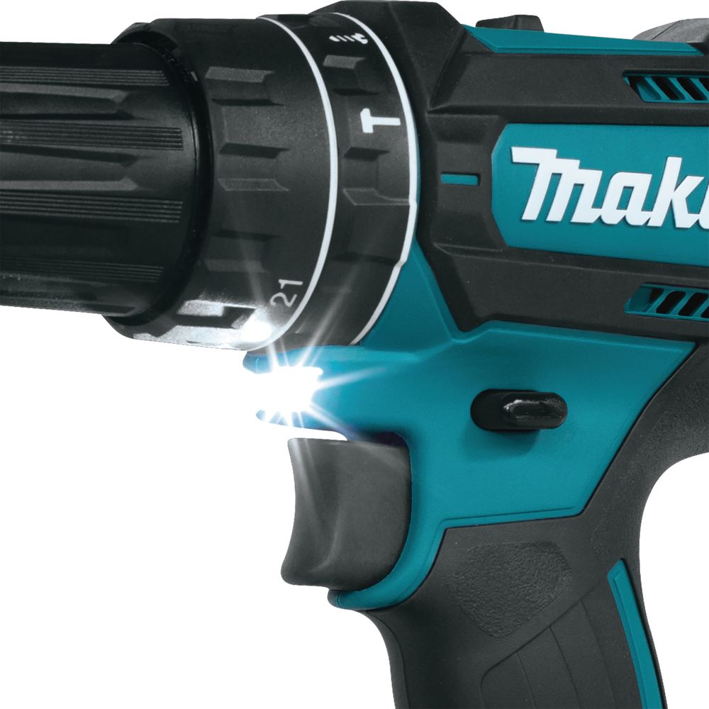 Аккумуляторная ударная дрель-шуруповерт Makita DHP482SYE, 18 В, 1900 об/мин, 28500 уд/мин, с 2 АКБ 1.5 Ач и ЗУ, в кейсе