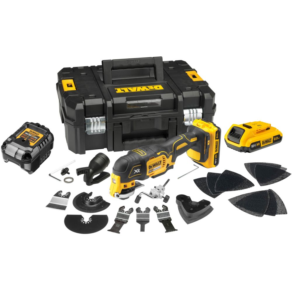 Аккумуляторный реноватор DEWALT DCS355D2, 18 В, 20000 кол/мин, с 2 АКБ 2 Ач и ЗУ, в кейсе TSTAK (DCS355D2-QW)
