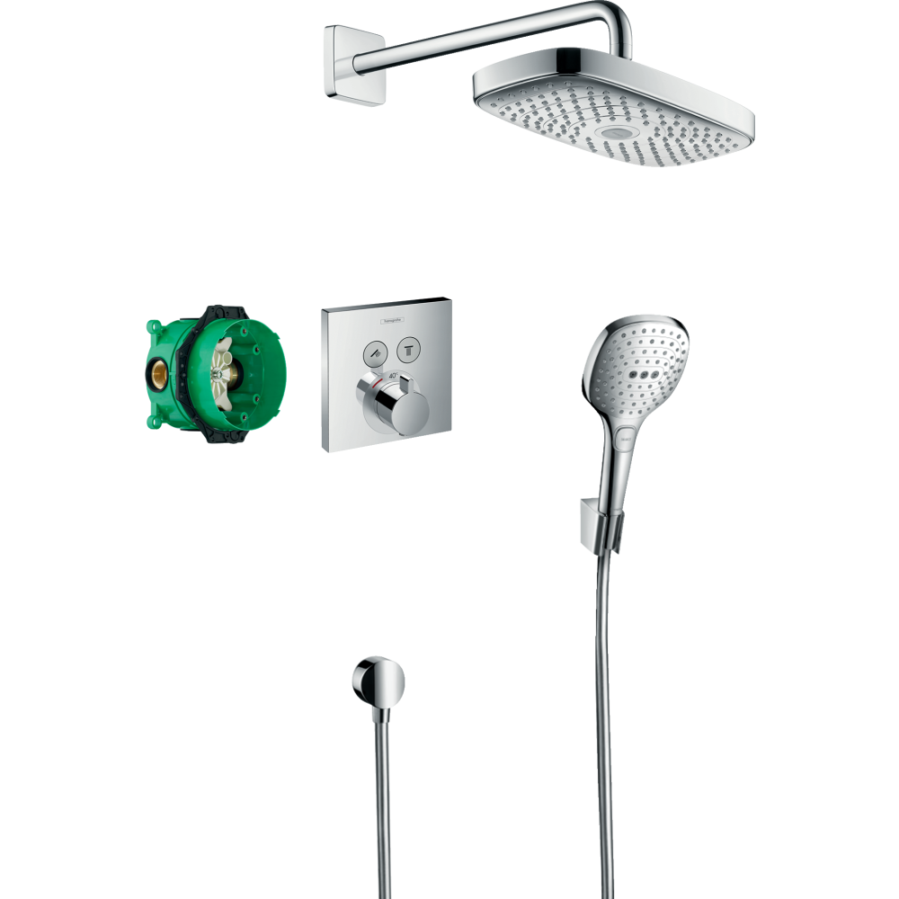 Душевая система hansgrohe Raindance Select E 300 2jet скрытого монтажа с термостатом 27296000, хром
