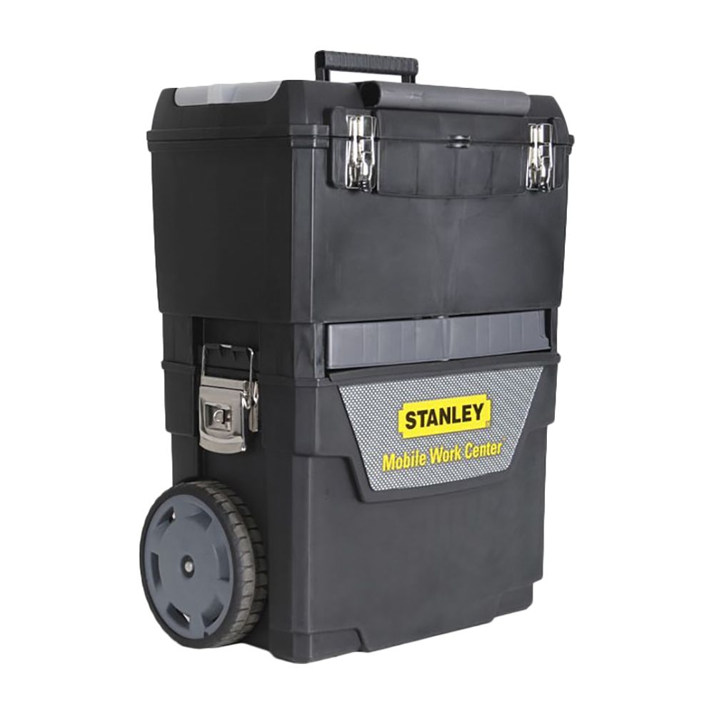 Ящик для инструмента с колесами Mobile Workcenter 2 in 1 с органайзерами в крышке пластмассовый STANLEY 1-93-968, 47х29,8х61,9 см