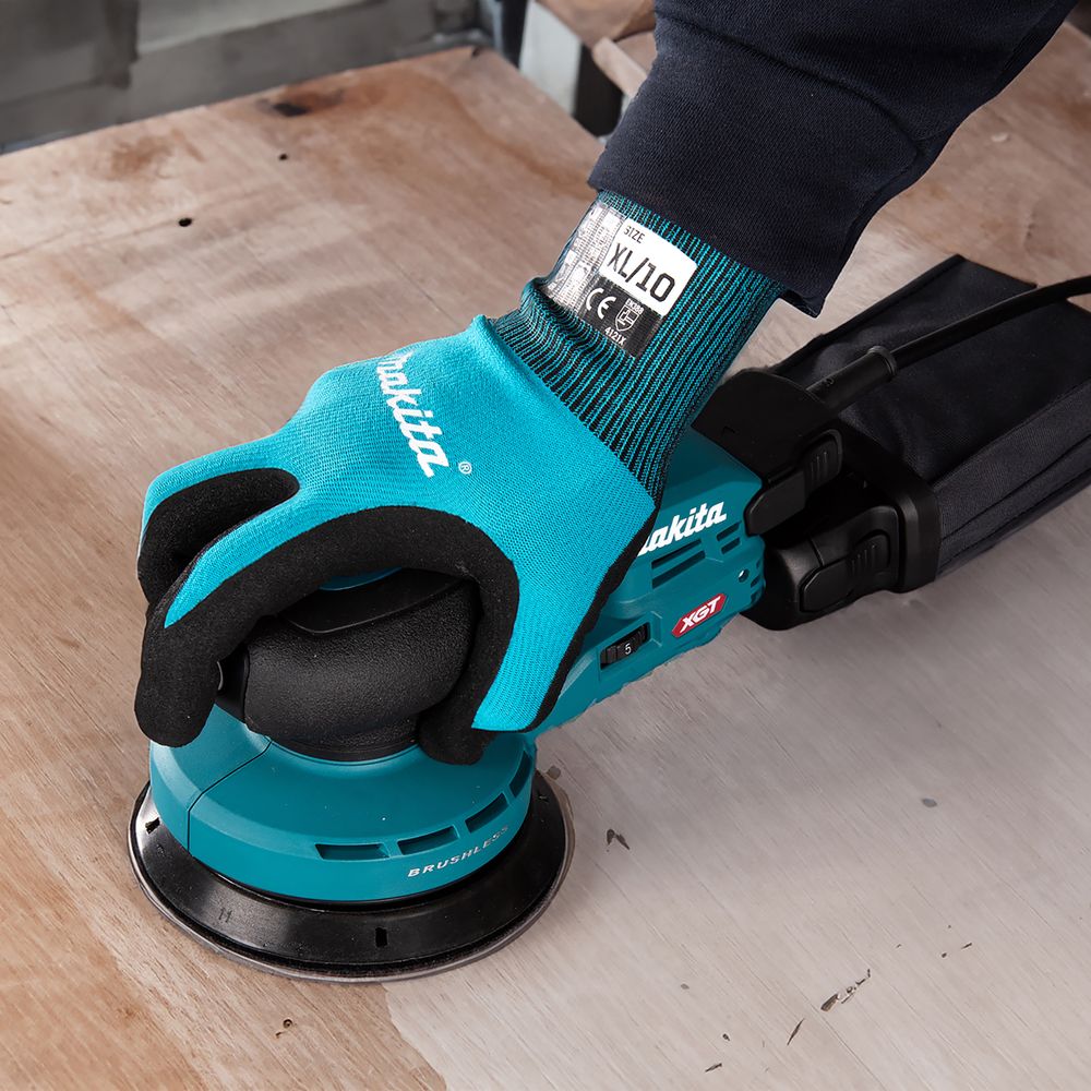 Аккумуляторная эксцентриковая шлифмашина Makita BO001CGZ, 40 В, 125 мм, 10000 кол/мин, с выносной батареей, без АКБ и ЗУ