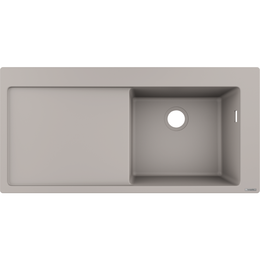Кухонная мойка hansgrohe S51 S514-F450 врезная с левым крылом 43314380, серый бетон
